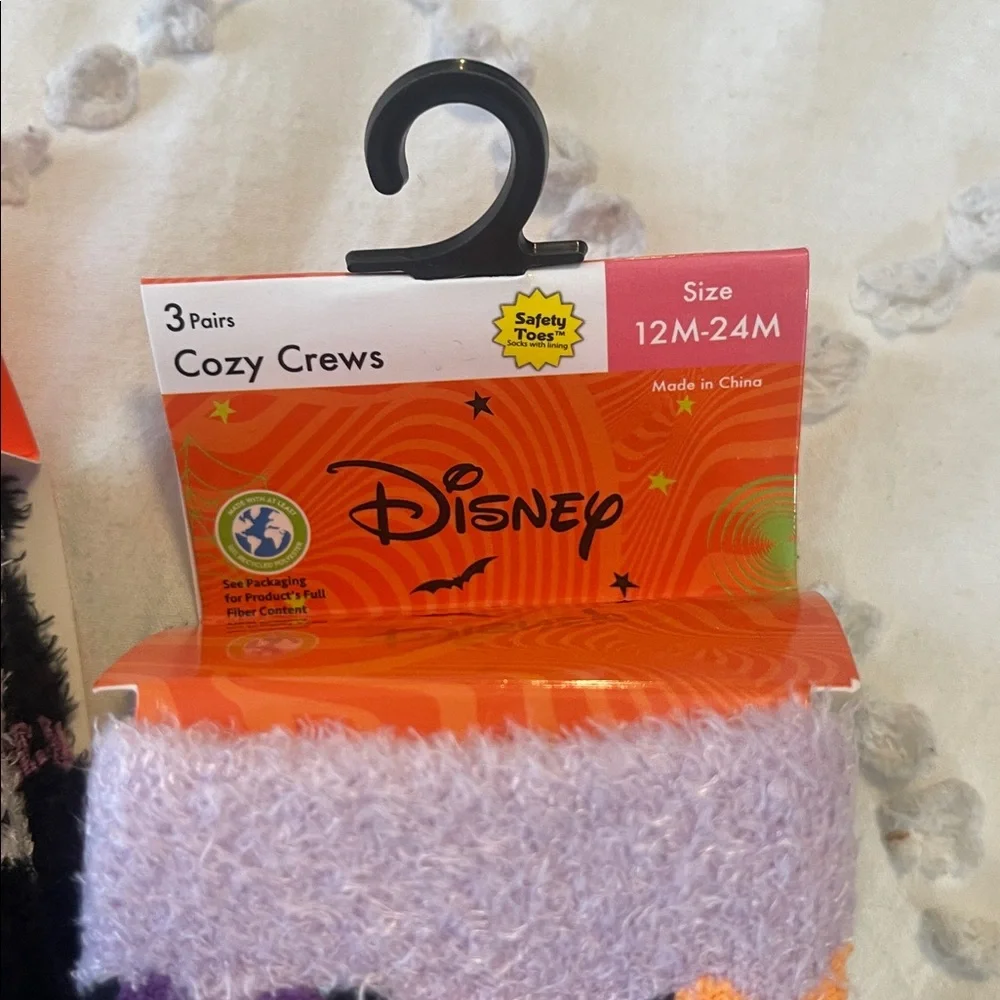 Disney Glow-in-the-Dark Socks - Bluey and Minnie mouse Black Purple nwt 6 pairs